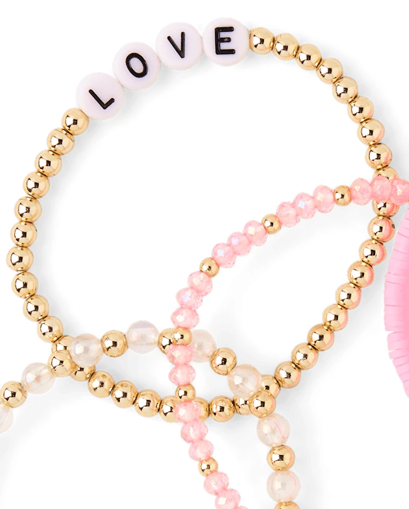 Girls Love Beaded Bracelet 6-Pack