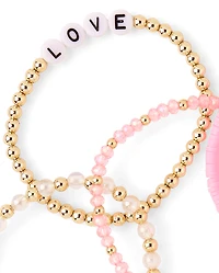 Girls Love Beaded Bracelet 6-Pack