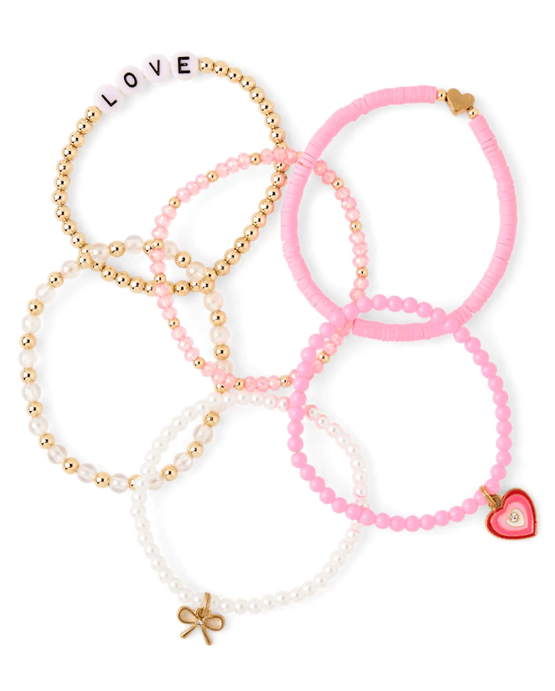Girls Love Beaded Bracelet 6-Pack
