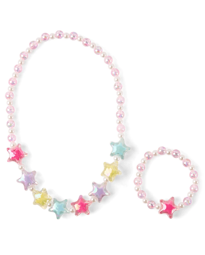 Girls Beaded Star 2-Piece Jewelry Set