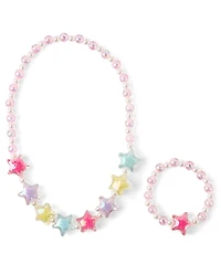 Girls Beaded Star 2-Piece Jewelry Set