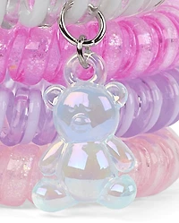 Lot de 4 bracelets spirales Candy Bear pour filles