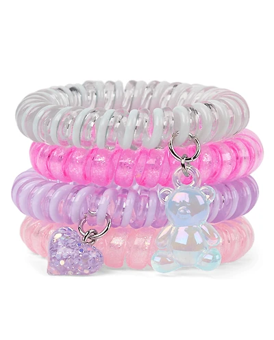 Lot de 4 bracelets spirales Candy Bear pour filles