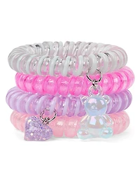 Girls Candy Bear Coil Bracelet 4-Pack