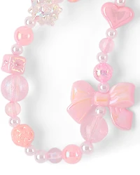 Girls Heart Beaded Bag Charm