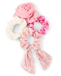 Girls Rosette Scrunchie 4-Pack