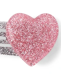 Girls Glitter Heart Hair Clip 10-Pack
