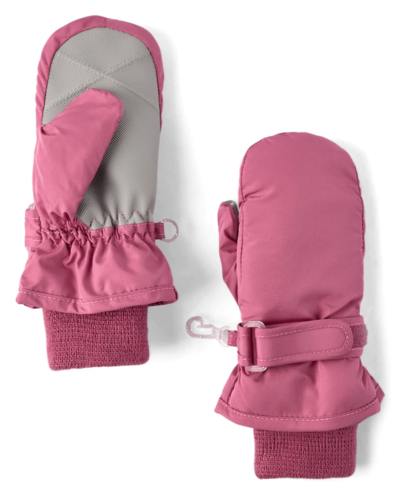 Moufles de ski imprimées pour petites filles