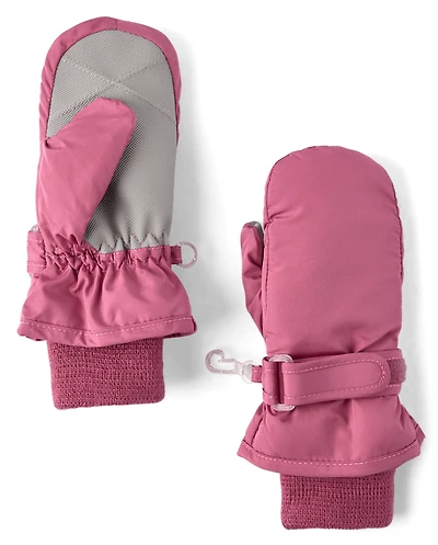 Moufles de ski imprimées pour petites filles