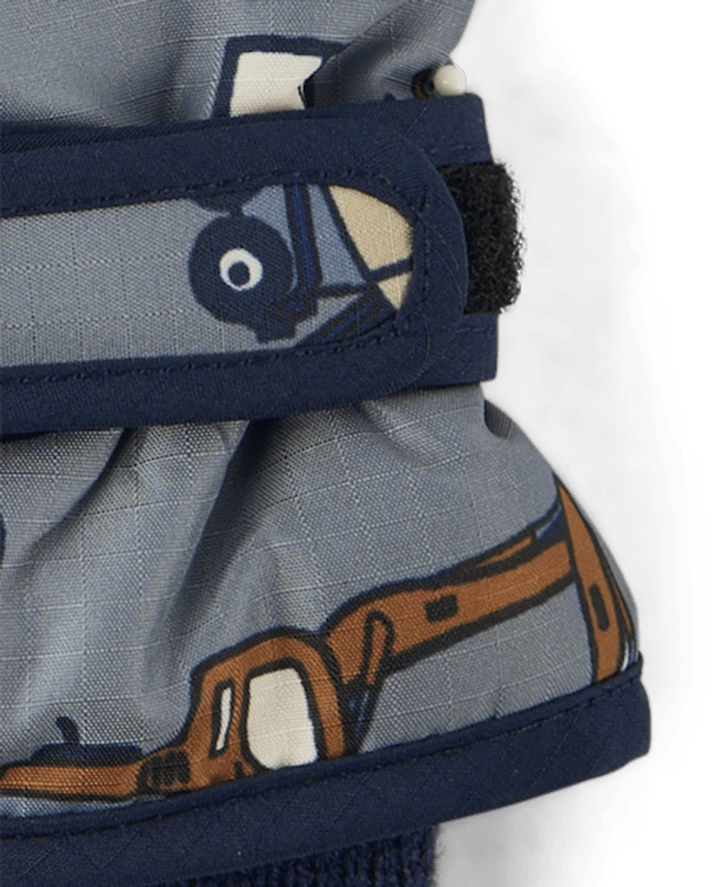 Toddler Boys Print Ski Mittens