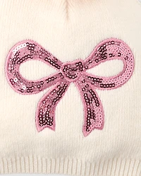 Toddler Girls Bow Pom Beanie 2-Pack