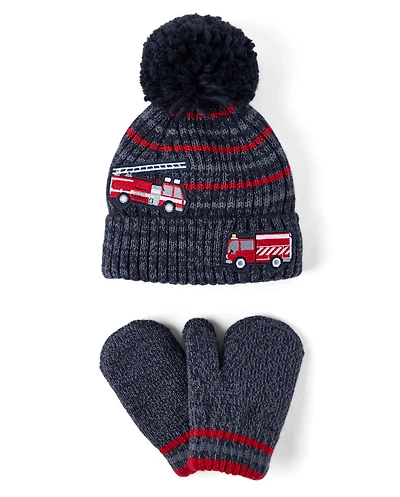 Toddler Boys Fire Truck 2-Piece Cold Weather Set