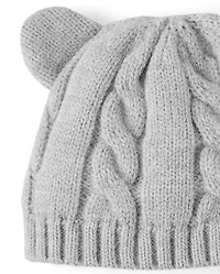 Ensemble 2 pièces pour bébé garçon en tricot torsadé avec motif oursons, idéal temps froid
