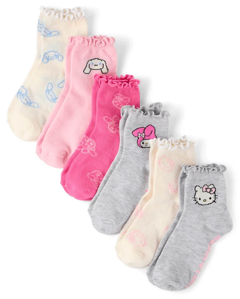 Girls Hello Kitty® And Friends Midi Socks 6-Pack