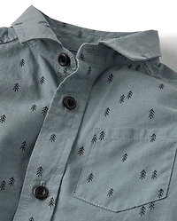 Baby And Toddler Boys Holiday Poplin Button Up Shirt
