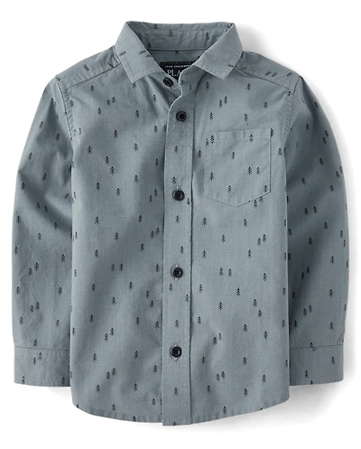 Baby And Toddler Boys Holiday Poplin Button Up Shirt