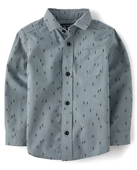 Baby And Toddler Boys Holiday Poplin Button Up Shirt
