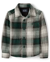 Chemise boutonnée en maille douce et confortable à carreaux pour bébés petits garçons