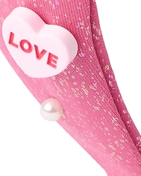 Girls Candy Heart Top Knot Headband