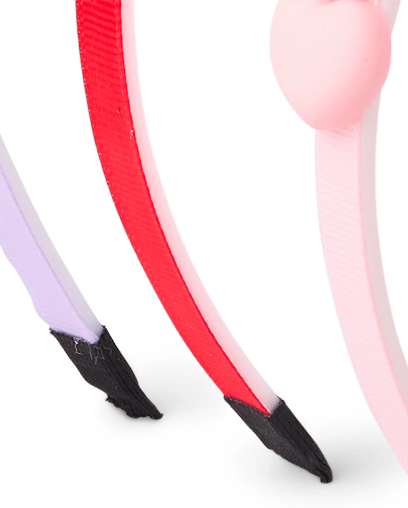 Girls Heart Headband 3-Pack
