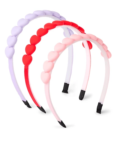 Girls Heart Headband 3-Pack