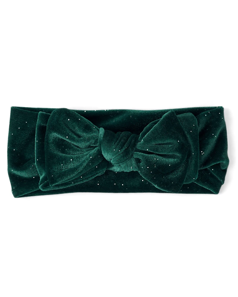 Baby Girls Velour Bow Headwrap