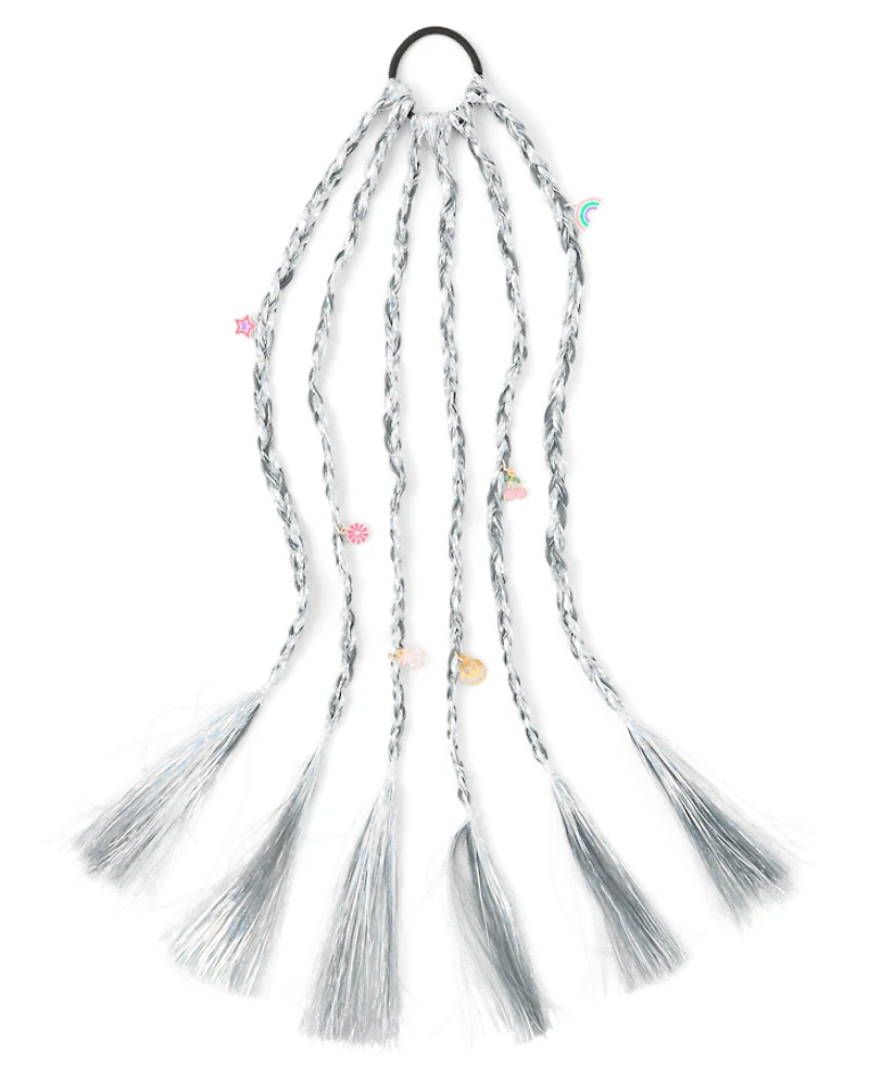 Girls Braided Faux Hair Tinsel Hair Tie