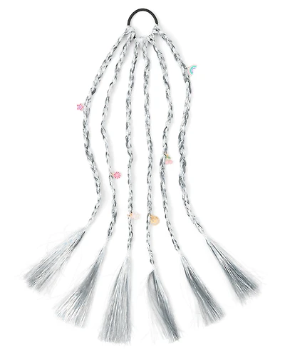 Girls Braided Faux Hair Tinsel Hair Tie
