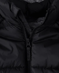 Boys Quilted Heavyweight Faux Fur Lined Parka Jacket