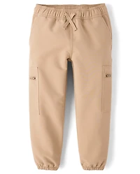 Boys Zip Cargo Cozy Tech Pull On Jogger Pants