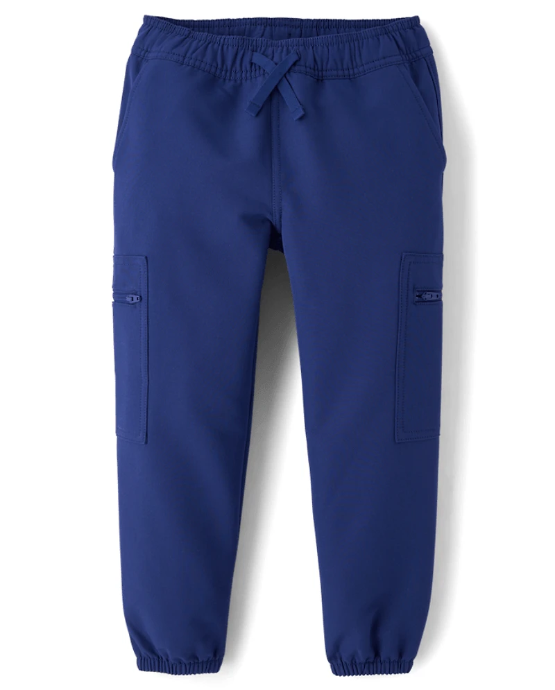 Boys Zip Cargo Cozy Tech Pull On Jogger Pants