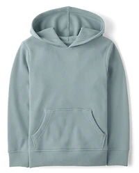 Kids Plush Winter Waffle Thermal Hoodie