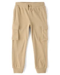 Kids Sueded Rib Cargo Jogger Pants