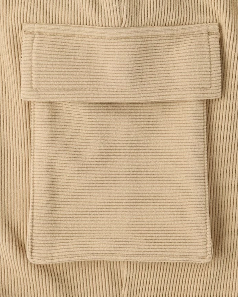 Kids Sueded Rib Cargo Jogger Pants