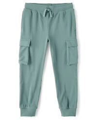 Kids Sueded Rib Cargo Jogger Pants
