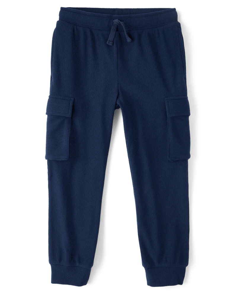 Kids Sueded Rib Cargo Jogger Pants