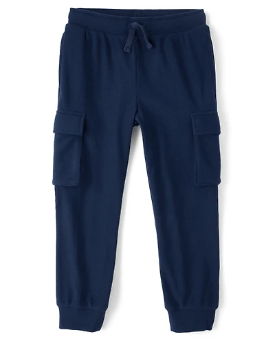 Kids Sueded Rib Cargo Jogger Pants