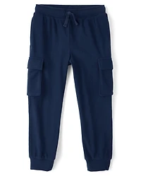 Kids Sueded Rib Cargo Jogger Pants