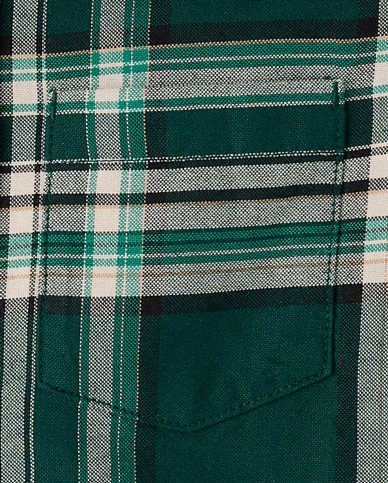 Chemise Oxford boutonnée à carreaux assortie pour garçon