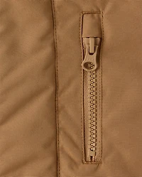 Parka utilitaire mi-lourde doublée en microfibre polaire pour enfants