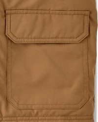 Parka utilitaire mi-lourde doublée en microfibre polaire pour enfants