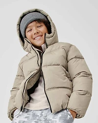 Boys Quilted Heavyweight Faux Fur Lined Puffer Jacket