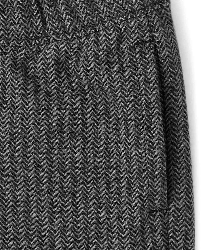 Boys Herringbone Luxe Cozy Knit Baggy Cargo Pants