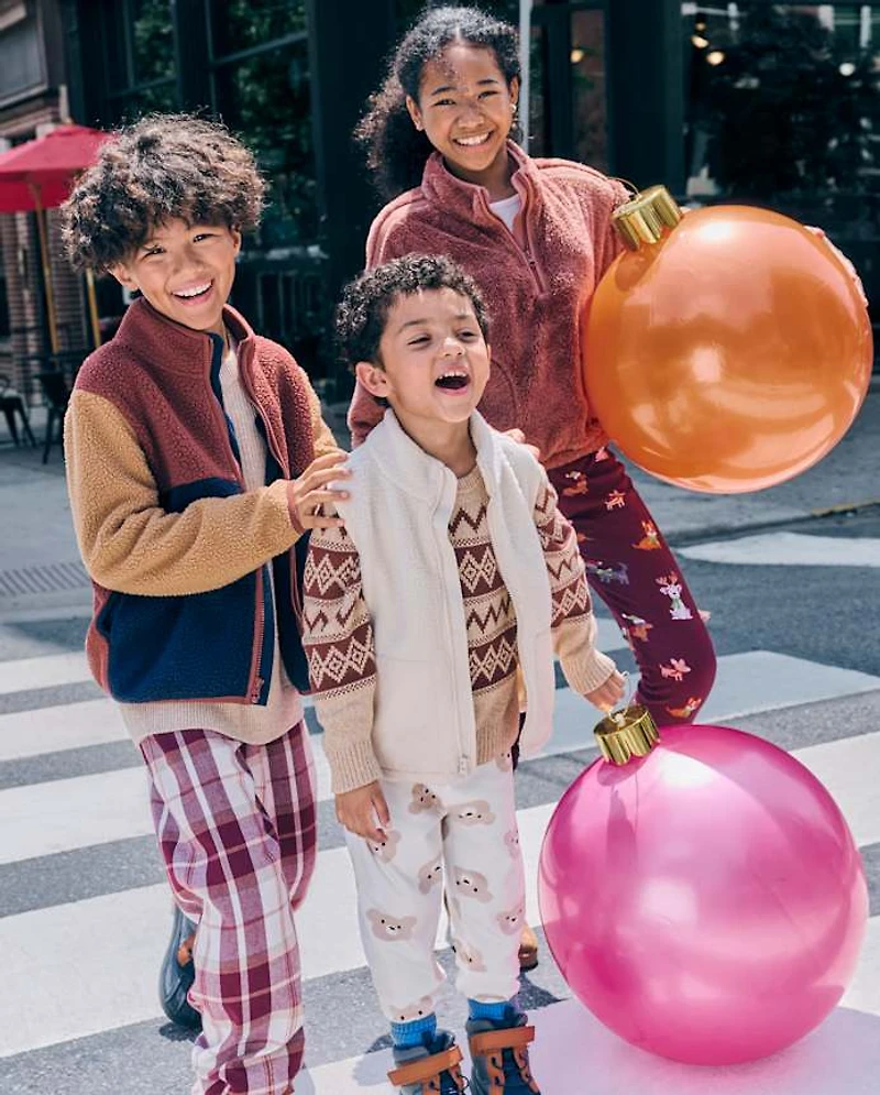 Kids Colorblock Sherpa Zip Up Jacket