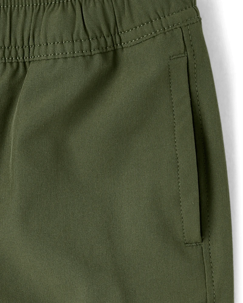 Boys Quick Dry Lined Parachute Cargo Jogger Pants