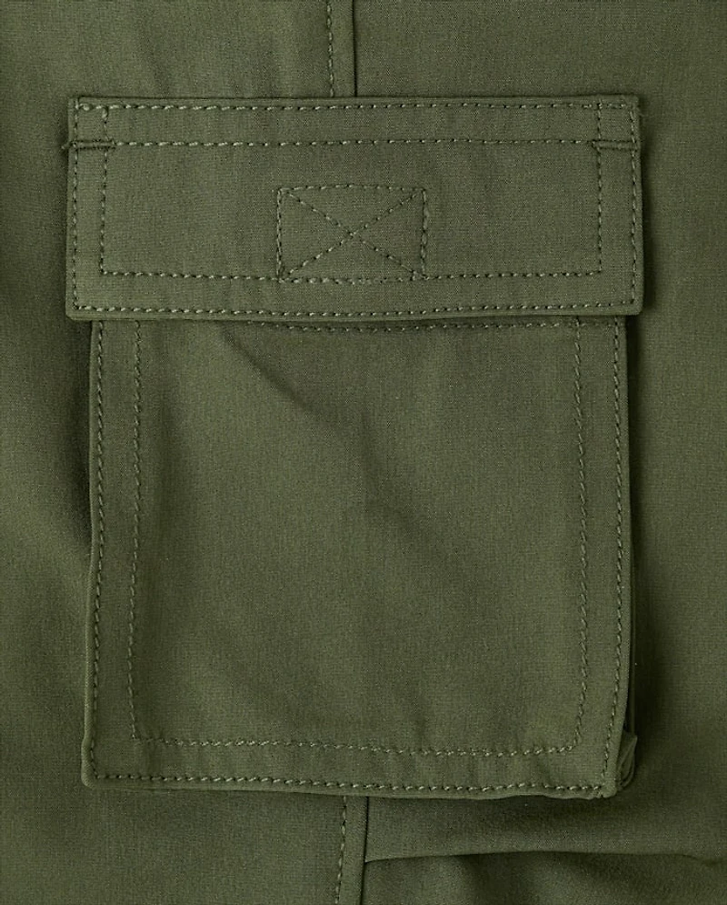 Boys Quick Dry Lined Parachute Cargo Jogger Pants