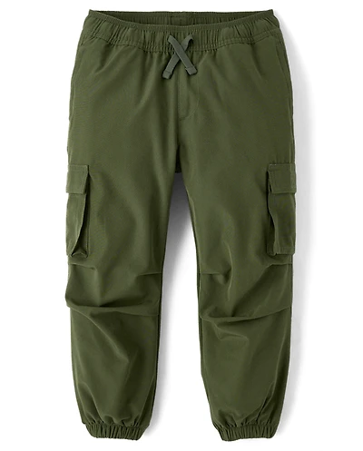 Boys Quick Dry Lined Parachute Cargo Jogger Pants