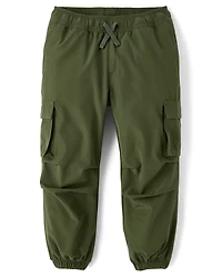 Boys Quick Dry Lined Parachute Cargo Jogger Pants