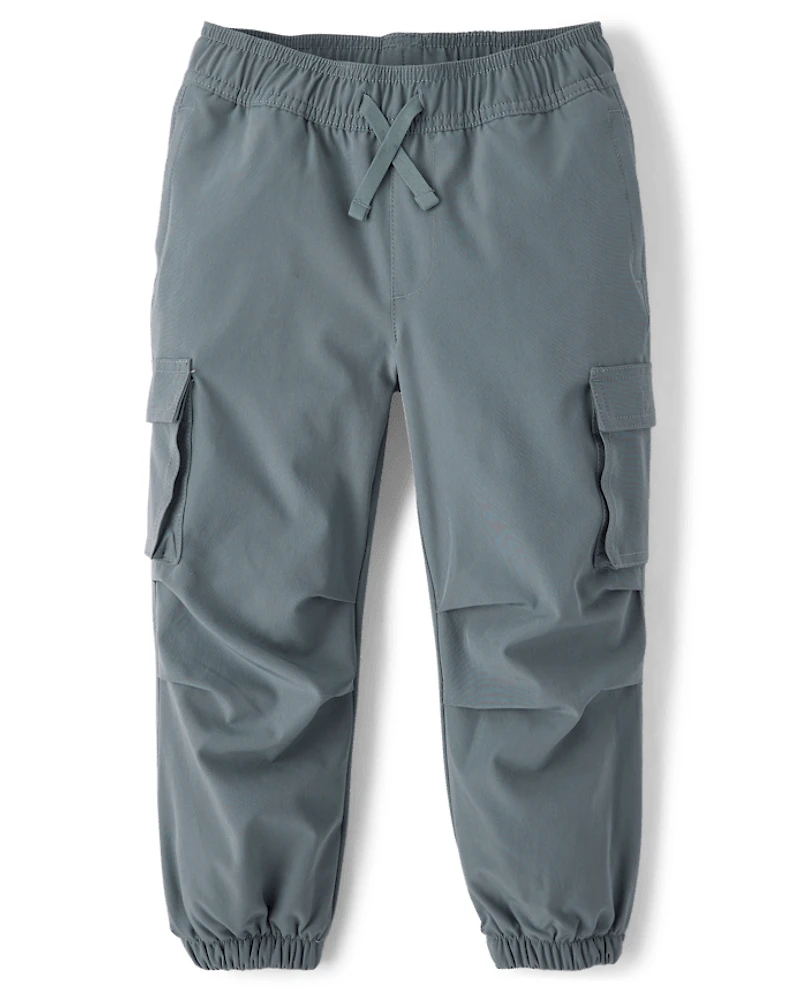Boys Quick Dry Lined Parachute Cargo Jogger Pants