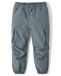 Boys Quick Dry Lined Parachute Cargo Jogger Pants